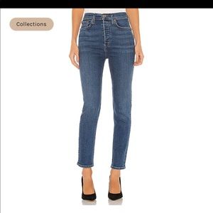 RE/DONE ultra high rise ankle crop comfort denim